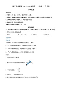 浙江省北斗星盟2023-2024学年高二上学期12月月考化学试题（Word版附解析）