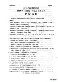 2024山东省名校考试联盟高一上学期12月阶段性检测化学PDF版含答案