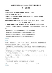 四川省成都外国语学校2023-2024学年高一上学期期中化学试题（Word版附解析）