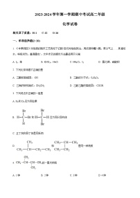 上海市嘉定区安亭高级中学2023-2024学年高二上学期期中考试化学试题