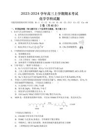 黑龙江三校（一、六、九中学）2023-2024学年高三（上）期末联考化学试卷含答案解析