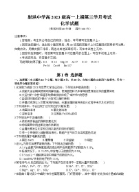 四川省射洪中学2023-2024学年高一上学期第三次月考试题化学（Word版附答案）