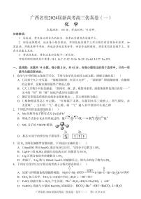 广西名校2023-2024学年高三上学期仿真卷（一）化学试题