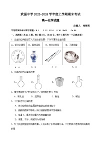 河北省衡水市武强中学2023-2024学年高一上学期期末考试化学试卷（Word版附答案）