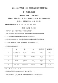 辽宁省沈阳市重点高中五校协作体2023-2024学年高一上学期1月期末考试化学试题含答案