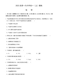 北京市第一六六中学2022-2023学年高一（上）期末考试化学试题含答案