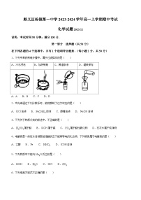 北京市顺义区杨镇第一中学2023-2024学年高一上学期期中考试化学试题含答案