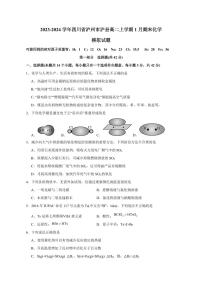 2023-2024学年四川省泸州市泸县高二上学期1月期末化学模拟试题（含答案）