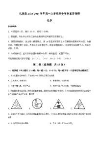 陕西省咸阳市礼泉县2023-2024学年高一上学期期中学科素养调研化学试题含答案