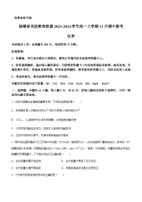 湖南省名校教育联盟2023-2024学年高一上学期11月期中联考化学试题含答案