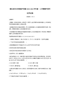 湖北省部分普通高中联盟2023-2024学年高一上学期期中联考化学试卷含答案