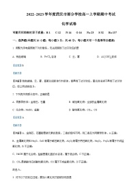 湖北省武汉市黄陂区部分学校2022-2023学年高一上学期期中联考化学试题含答案