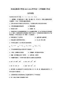 山西省大同市阳高县第四中学校2023-2024学年高一上学期期中考试化学试卷含答案