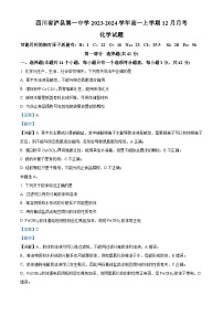 四川省泸州市泸县第一中学2023-2024学年高一上学期12月月考化学试题（Word版附解析）