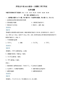 四川省泸州市泸县第五中学2023-2024学年高一上学期12月月考化学试题（Word版附解析）