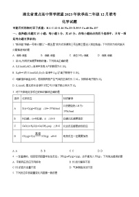 2024湖北省重点高中智学联盟高二上学期12月联考化学试题含解析