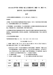 广东省清远市五校2023-2024学年高一上学期12月联考化学试题含答案