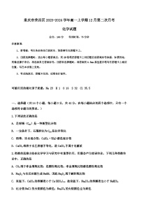 重庆市荣昌中学2023-2024学年高一上学期12月第二次月考化学试题含答案