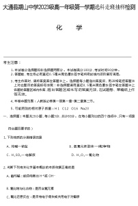 青海大通朔山中学2023级高一第一学期选科走班抽样检测化学试题Word版含答案