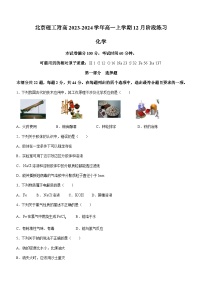 北京理工附高2023-2024学年高一上学期12月阶段练习化学试题含答案