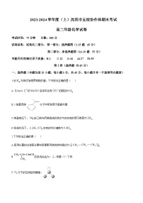 辽宁省沈阳市五校协作体2023-2024学年高二上学期期末考试化学试题含答案