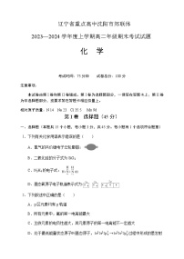 辽宁省重点高中沈阳市郊联体2023-2024学年高二上学期期末考试化学试题含答案