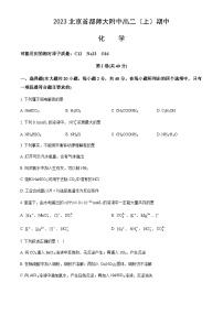 北京市首都师大附中2023-2024学年高二上学期期中化学试题含答案