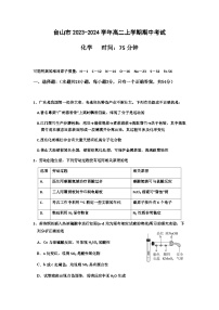 广东省台山市2023-2024学年高二上学期期中考试化学试题含答案