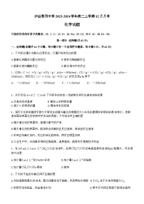 四川省泸州市泸县第四中学2023-2024学年高二上学期12月月考化学试题含答案