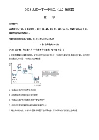 北京市一零一中2023-2024学年高二（上）统练四化学试题含答案