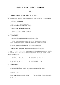 江苏省江阴市某校2023-2024学年高二上学期12月学情调研化学（选修）试卷含答案