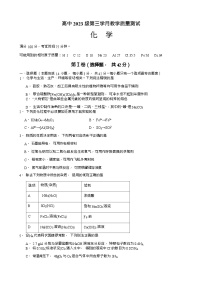 四川省绵阳市涪城区绵阳市东辰学校2023-2024学年高一上学期12月第三学月教学质量测试化学试卷含答案