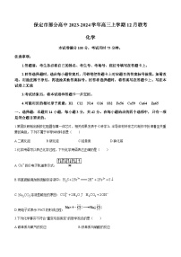 河北省保定市部分高中2023-2024学年高三上学期12月联考化学试题含答案