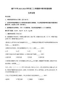 上海市浦东新区建平中学2023-2024学年高三上学期期中教学质量检测化学试题Word版含答案