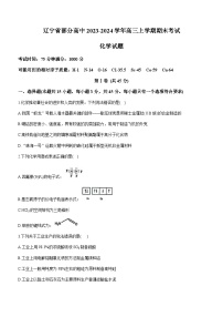 辽宁省部分高中2023-2024学年高三上学期期末考试化学试题含答案