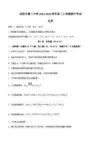 辽宁省沈阳市第二中学2023-2024学年高三上学期期中考试化学试题含答案