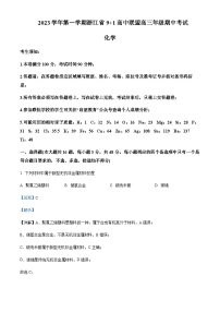 浙江省9+1高中联盟2023-2024学年高三上学期期中考试化学试题含答案
