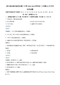 四川省宜宾市叙州区第二中学校2023-2024学年高二上学期12月月考化学试题（Word版附解析）