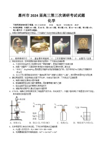 广东省惠州市2023-2024学年高三上学期第三次调研考试化学试题