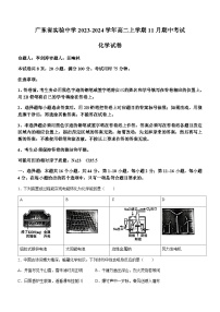 广东省实验中学2023-2024学年高二上学期11月期中考试化学试题含答案