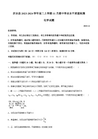 山东省临沂市沂水县2023-2024学年高二上学期11月期中学业水平质量检测化学试题含答案