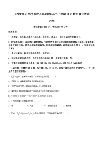 山西省部分学校2023-2024学年高二上学期11月期中联合考试化学试题含答案