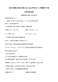 北京市朝阳区部分学校2023-2024学年高二上学期期中考试化学试题含答案