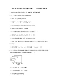 北京市育才学校2023-2024学年高二上学期期中考试化学试题含答案