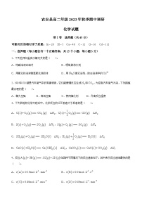 吉林省长春市农安县2023-2024学年高二上学期期中考试化学试题含答案