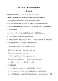 广东省汕头市金山中学2023-2024学年高二上学期10月阶段考试化学试题含答案