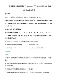 四川省资中县球溪高级中学2023-2024学年高三上学期11月考试化学测试试题含答案