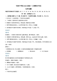 四川省泸州市合江县马街中学校2023-2024学年高一上学期1月期末化学试题（Word版附解析）