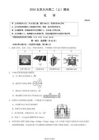 2023-2024学年北京大兴区高二上学期期末化学试题及答案