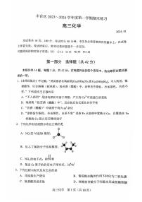 北京丰台区2023-2024高三上学期期末化学试卷及答案